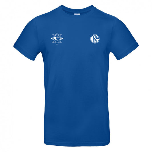 T-Shirt Banfe Schalke-FanClub Blau Weiße Herzen