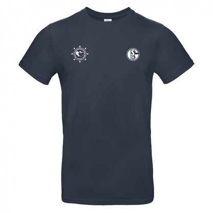 T-Shirt Banfe Schalke-FanClub Blau Weiße Herzen